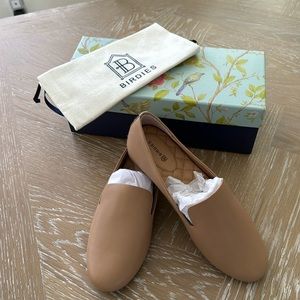 Birdies Taupe leather flat